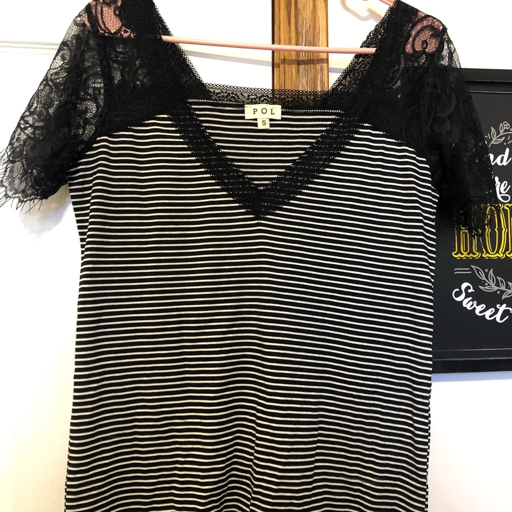 Lace Striped Top